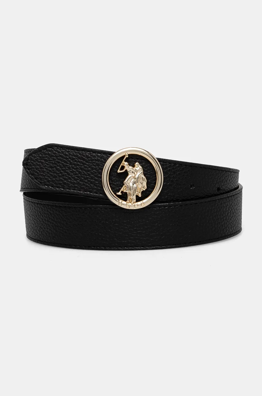 Ζώνη U.S. Polo Assn. Townie χρώμα: μαύρο, AIUT62336WVP