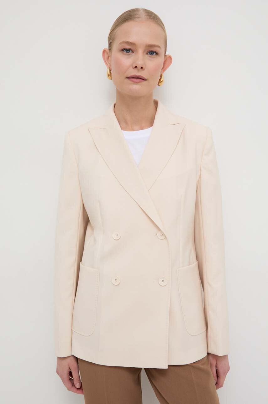 Μάλλινο σακάκι Weekend Max Mara χρώμα: μπεζ