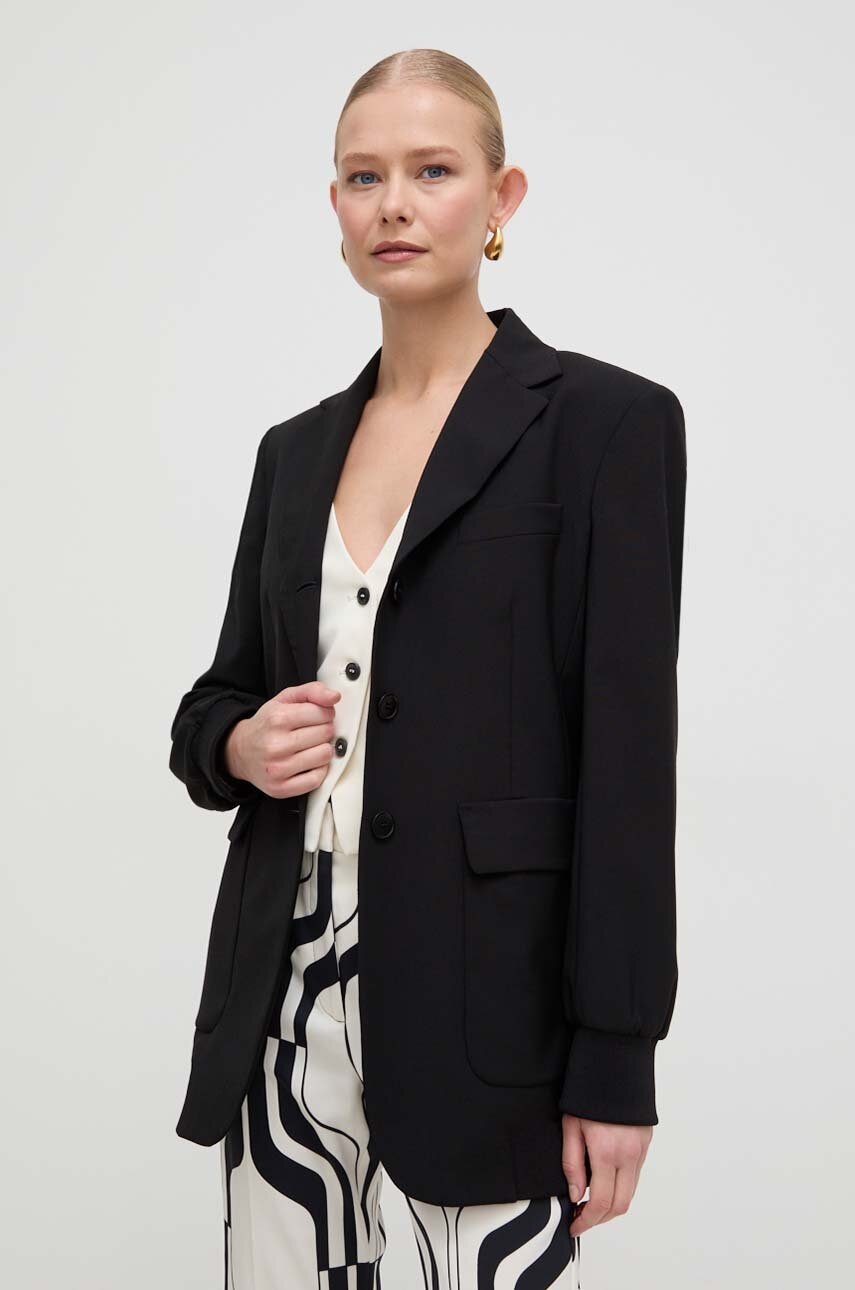 Μάλλινο σακάκι Weekend Max Mara χρώμα: μαύρο