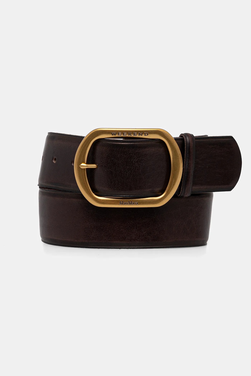 Δερμάτινη ζώνη Weekend Max Mara CLAVIER γυναικεία, χρώμα: καφέ, 2525506025600