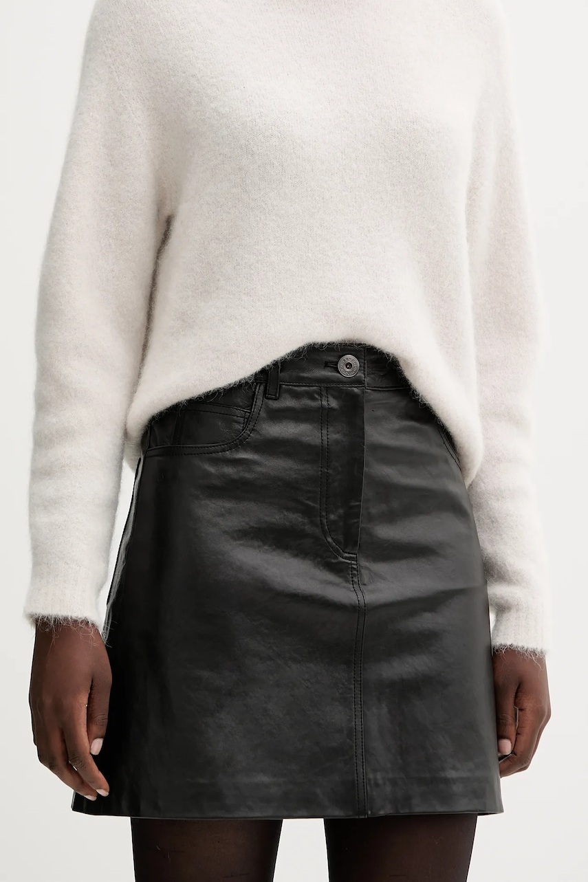 Δερμάτινη φούστα Weekend Max Mara HULL χρώμα: μαύρο, 2525406012600