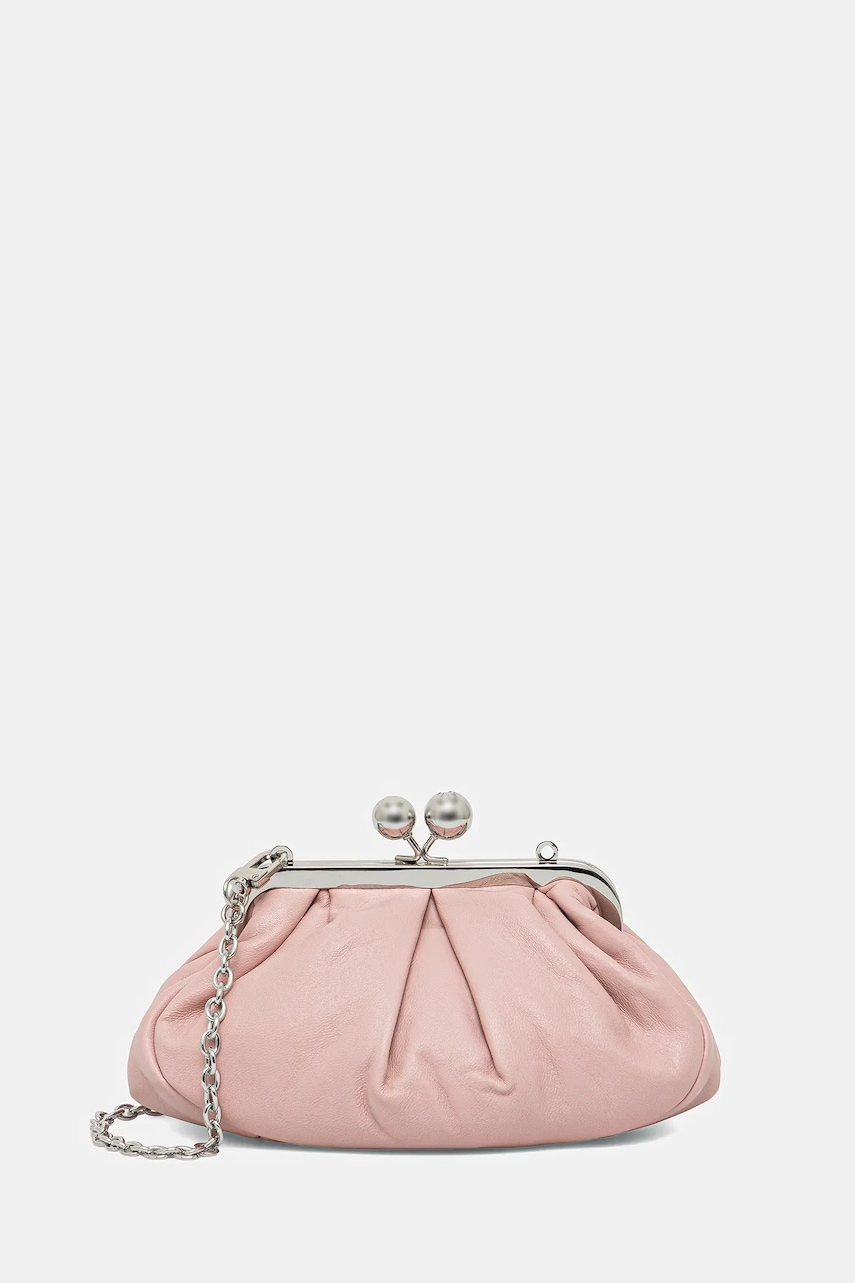 Δερμάτινη τσάντα Weekend Max Mara PRATI χρώμα: ροζ, 2525516204600