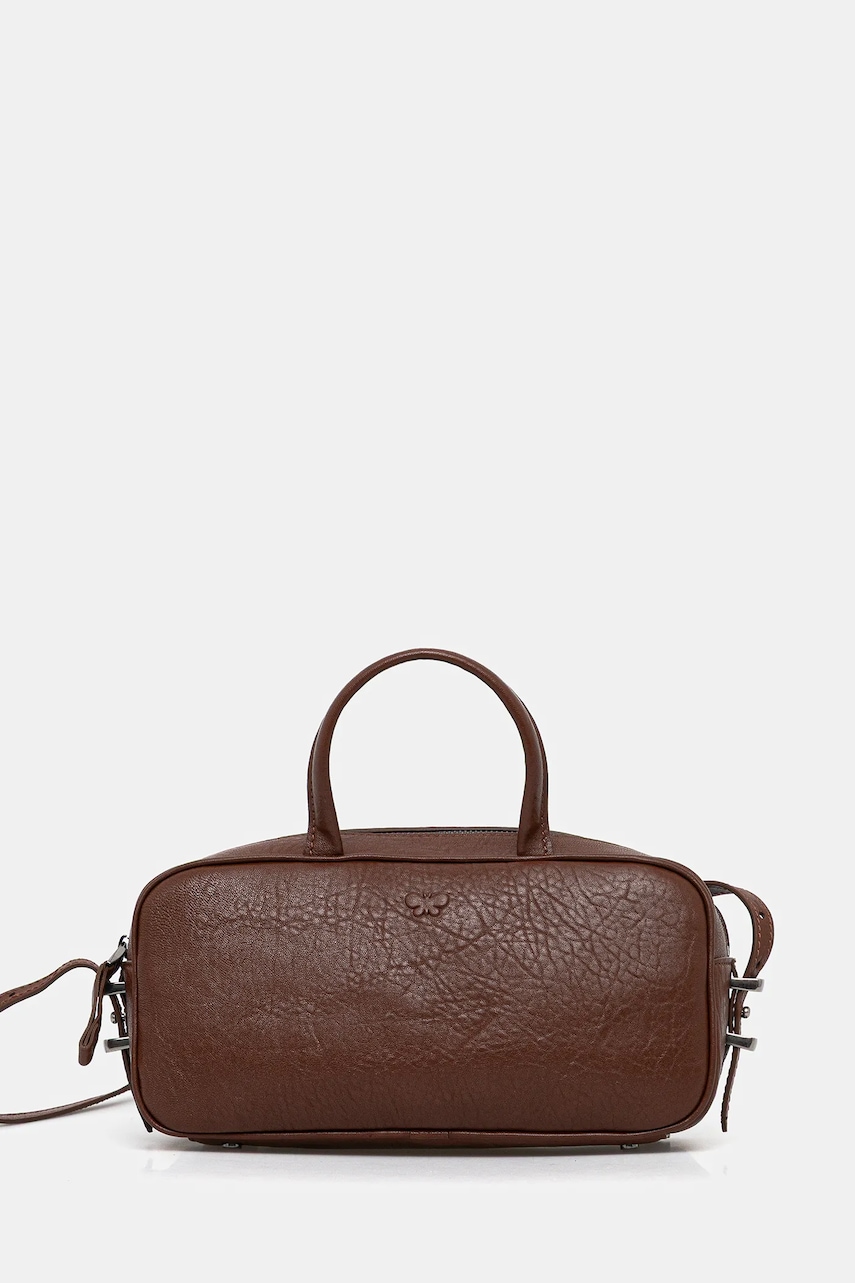 Δερμάτινη τσάντα Weekend Max Mara TUNDRA χρώμα: καφέ, 2525516095600