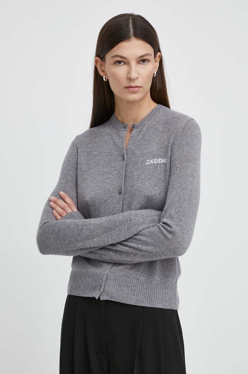 Ζακέτα από μίγμα μαλλιού 2NDDAY 2ND Vinny TT - Soft Wool Blen2ND Vinny TT - Soft Wool Blen χρώμα: γκρι, 2000341408 2000341408