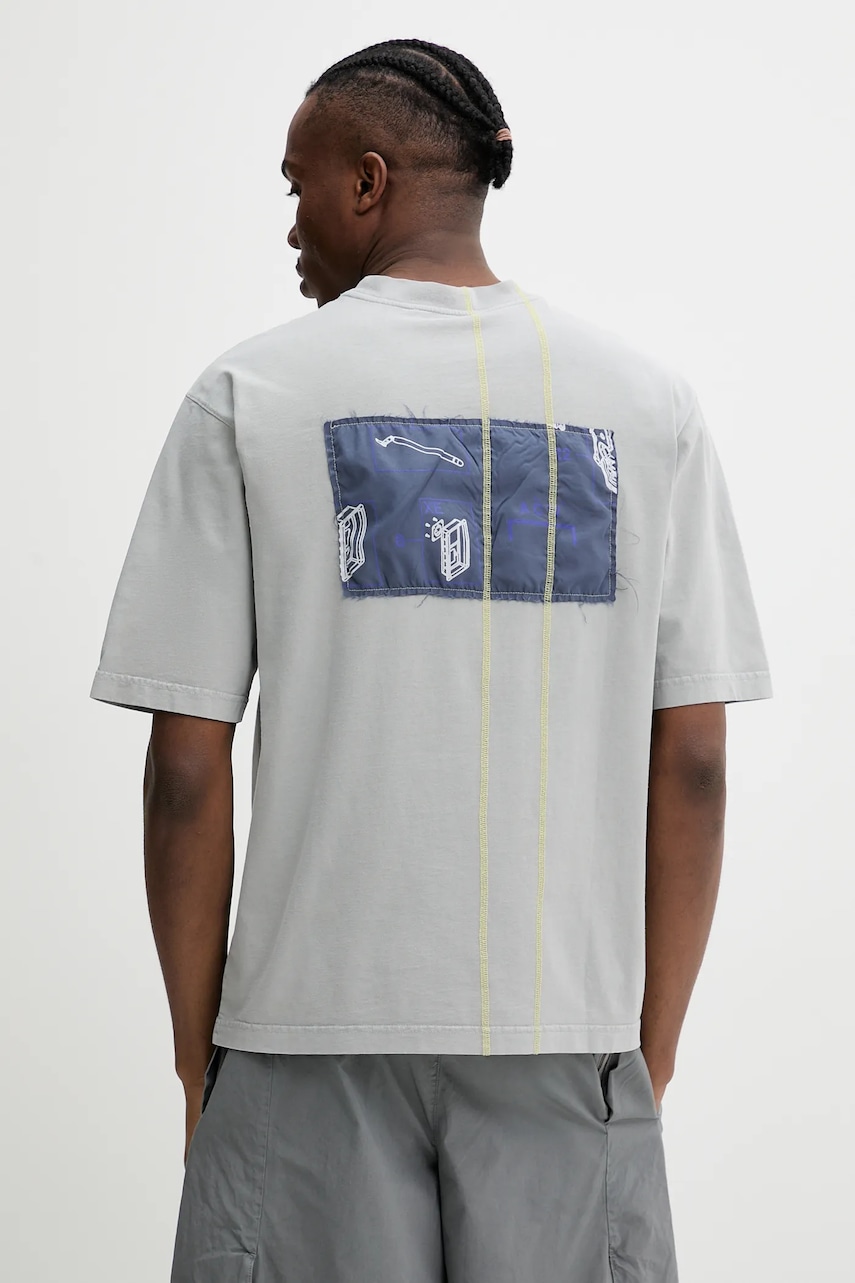 Βαμβακερό μπλουζάκι A-COLD-WALL* ανδρικό, χρώμα: γκρι, ACWMTS205