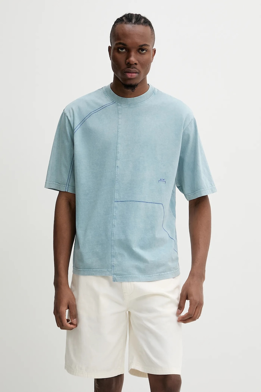 Βαμβακερό μπλουζάκι A-COLD-WALL* ανδρικό, χρώμα: μπλε, ACWMTS208