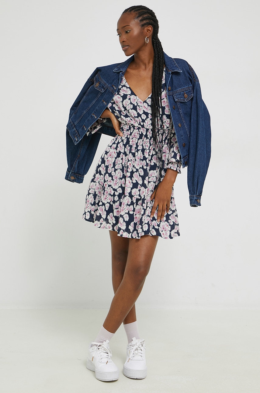 Φόρεμα Abercrombie & Fitch χρώμα: ναυτικό μπλε,