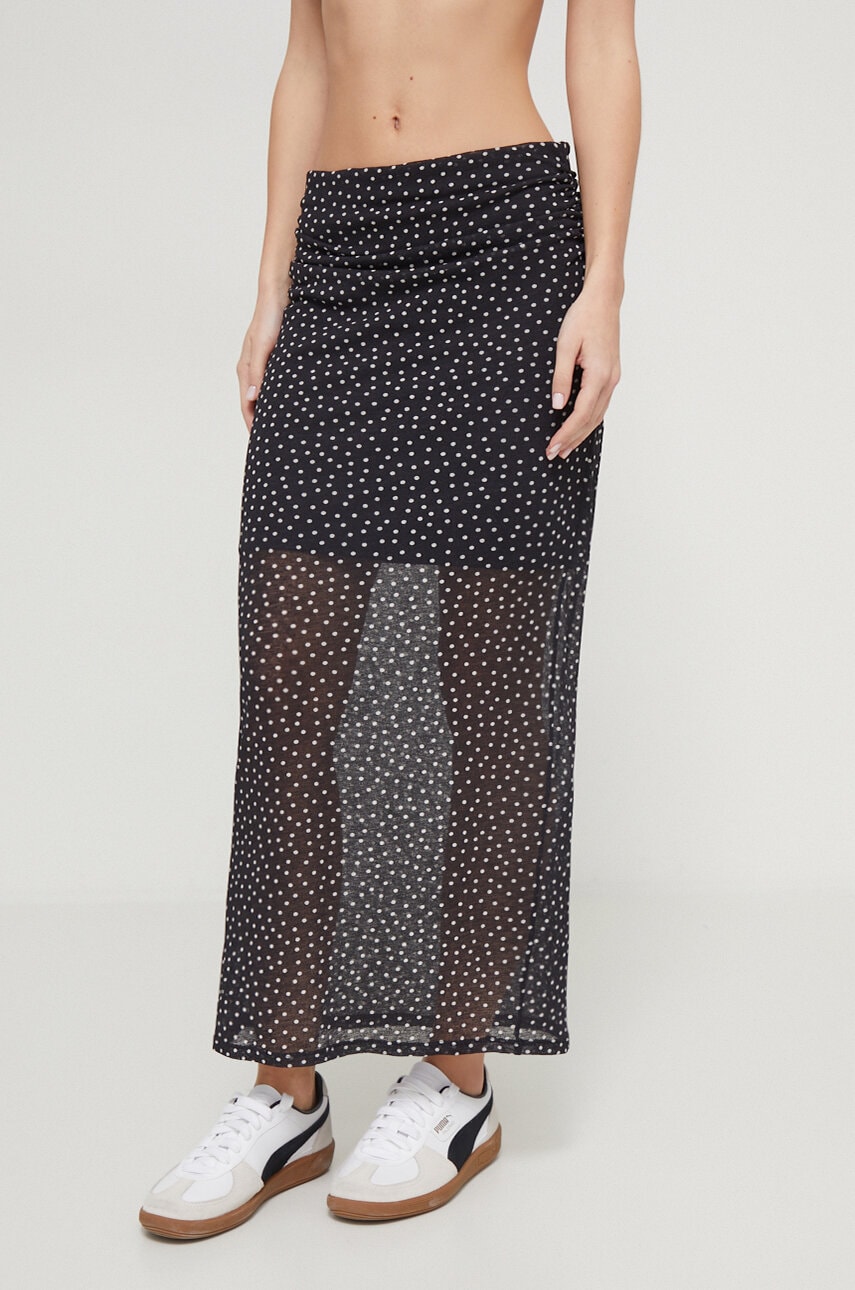 Φούστα Abercrombie & Fitch χρώμα: μαύρο