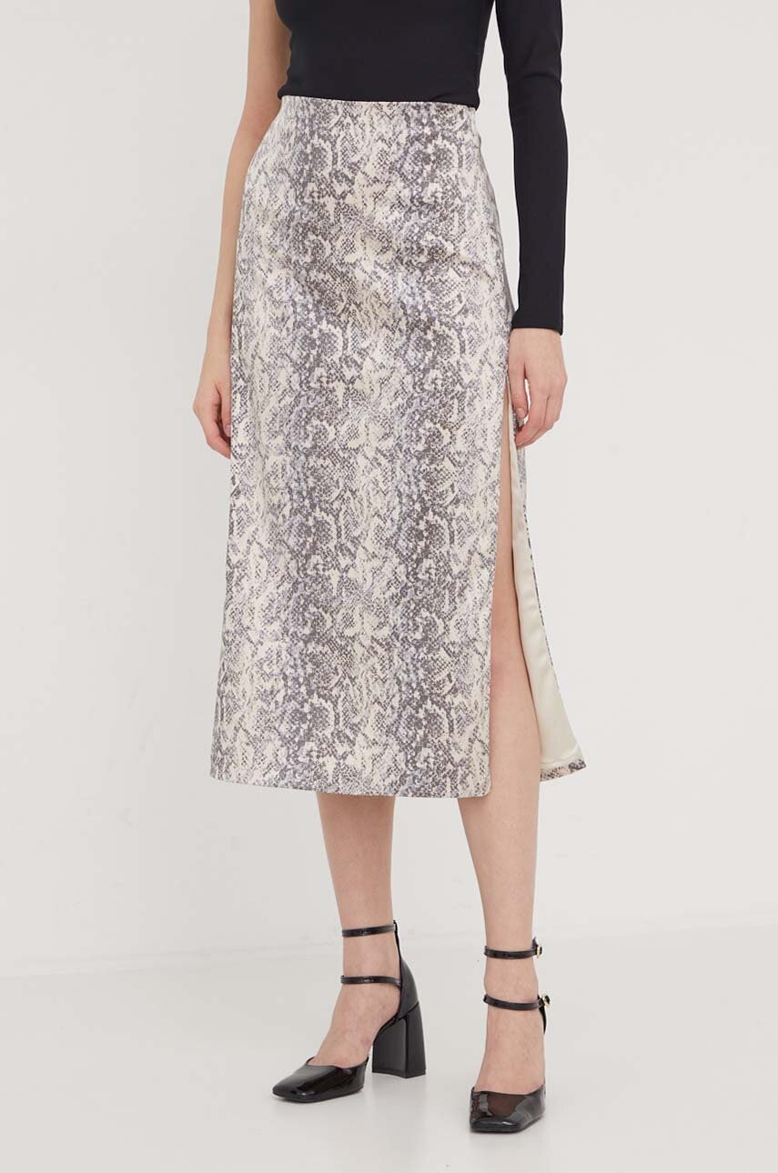 Φούστα Abercrombie & Fitch χρώμα: μπεζ