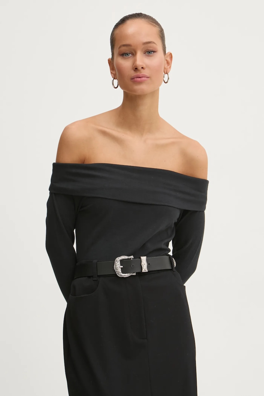 Μακρυμάνικο Abercrombie & Fitch χρώμα: μαύρο, KI139-5002