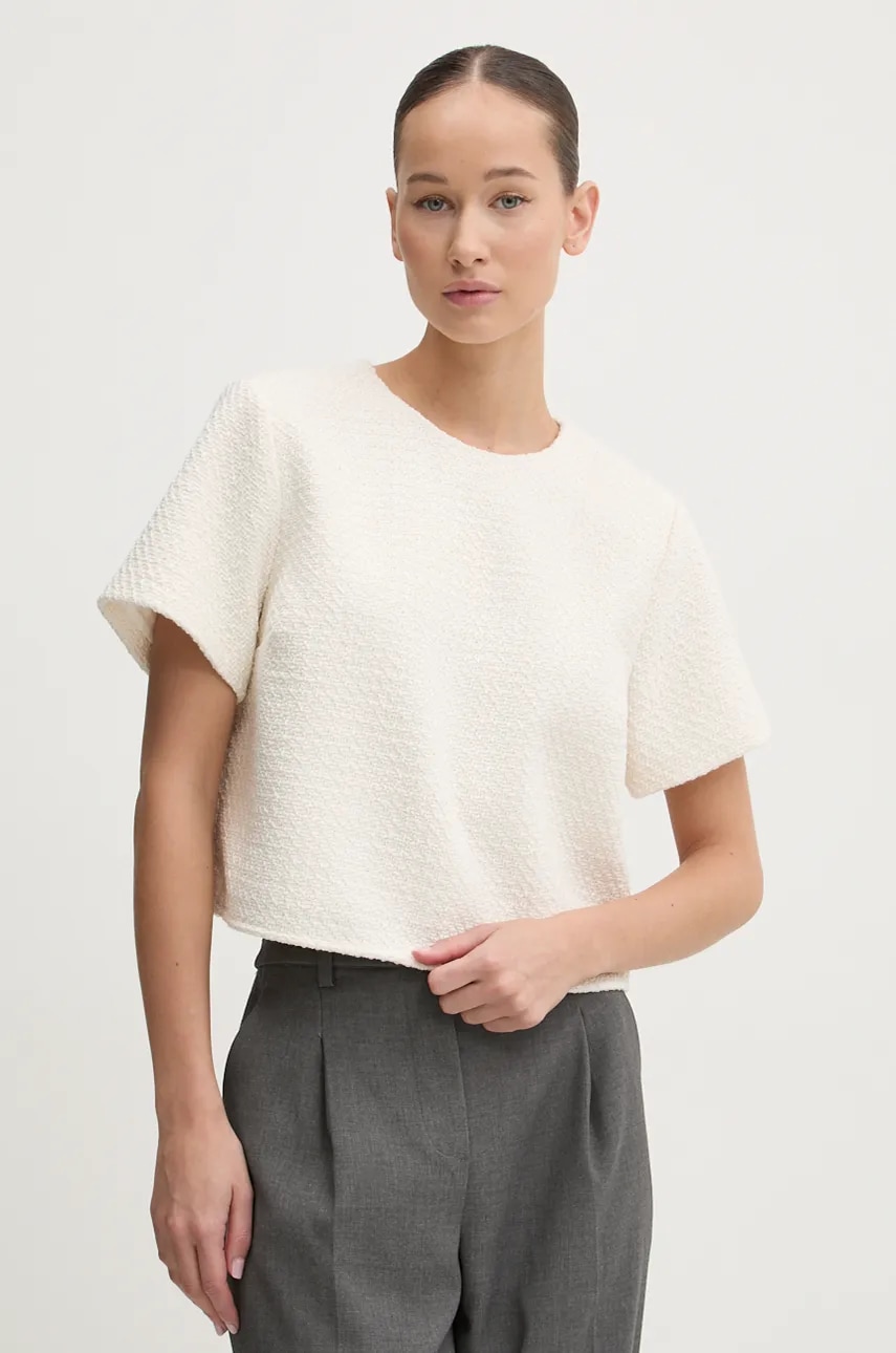 Μπλουζάκι Abercrombie & Fitch χρώμα: μπεζ, KI140-4331