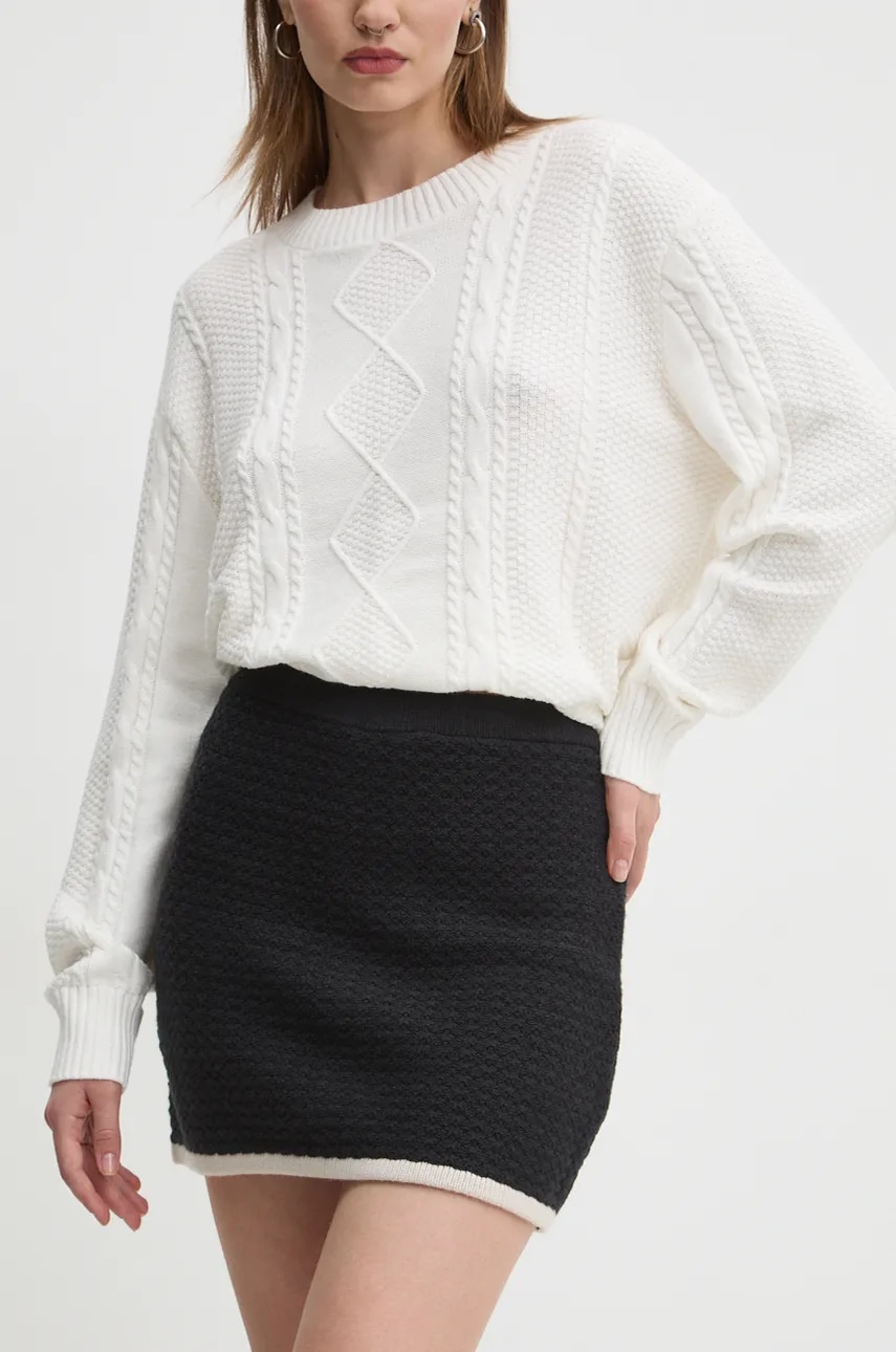 Φούστα Abercrombie & Fitch χρώμα: μαύρο, KI143-4361