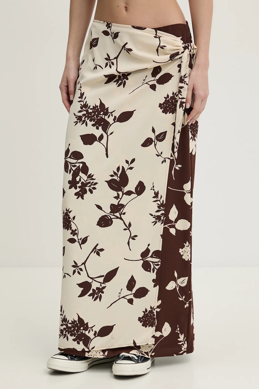 Φούστα Abercrombie & Fitch χρώμα: μπεζ, KI143-5089