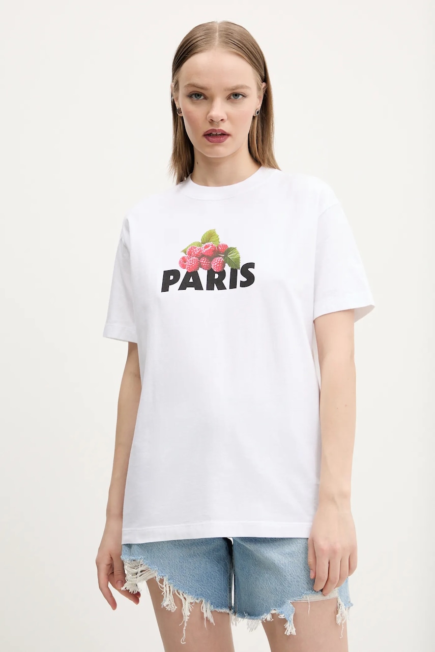 Βαμβακερό μπλουζάκι Abercrombie & Fitch γυναικείο, χρώμα: άσπρο, KI157-5237