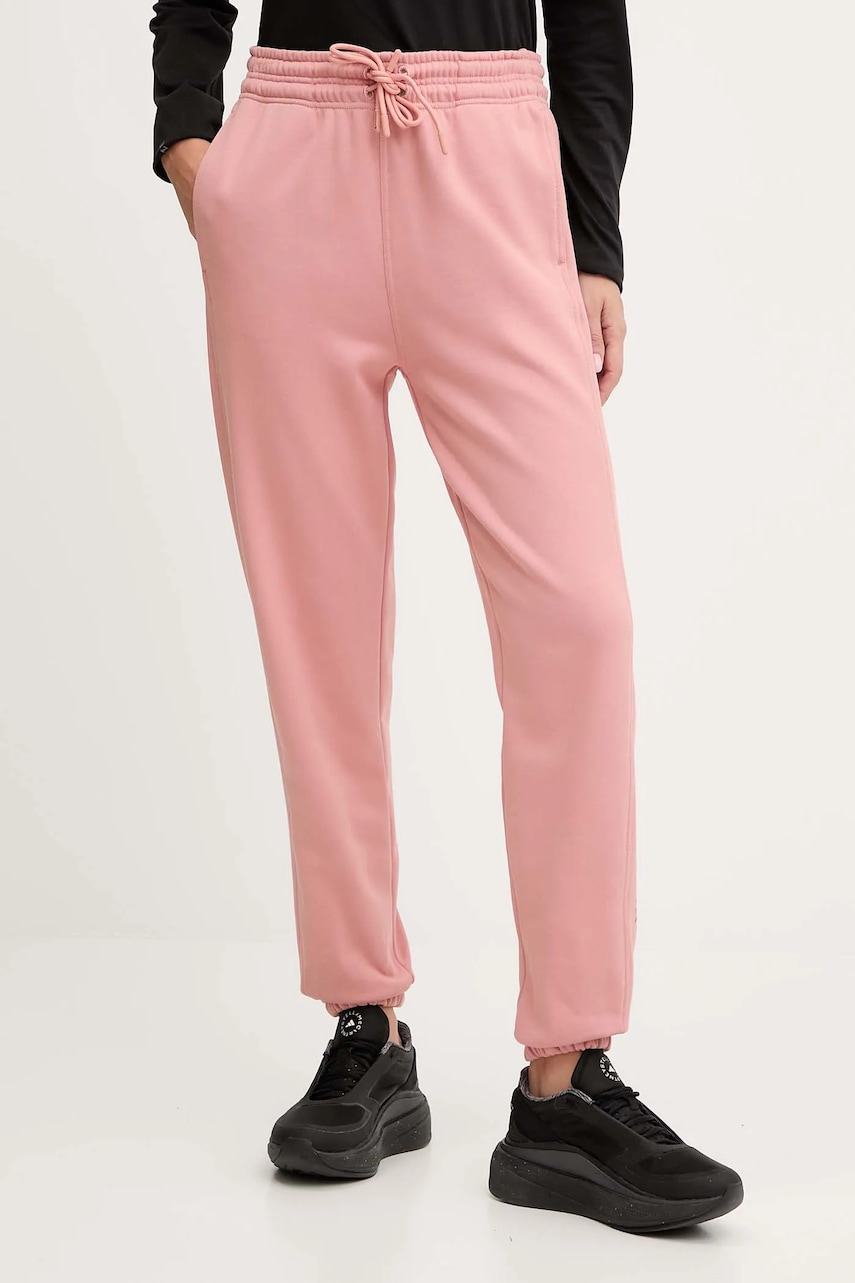 Βαμβακερό παντελόνι adidas by Stella McCartney χρώμα: πορτοκαλί, JX2717