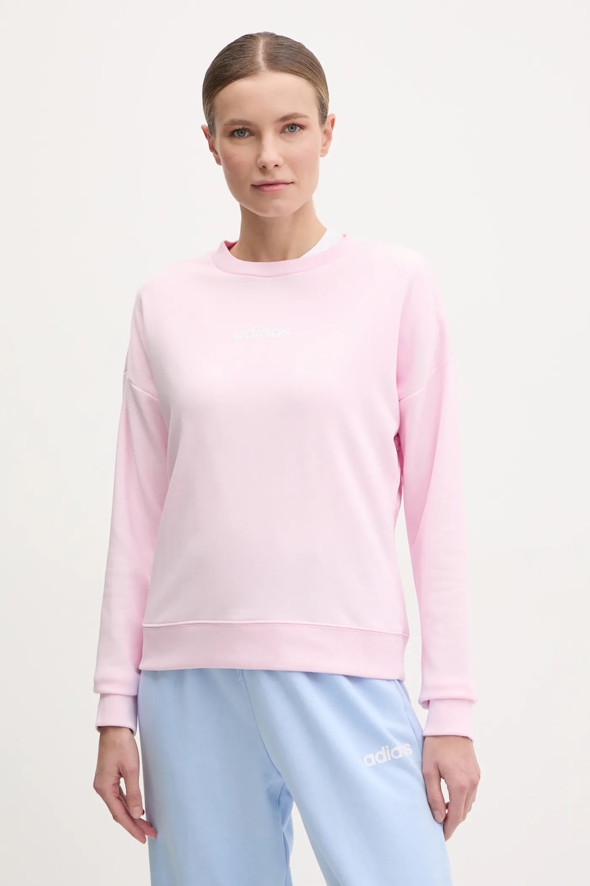 Μπλούζα adidas Essentials Linear χρώμα: ροζ, JC8292