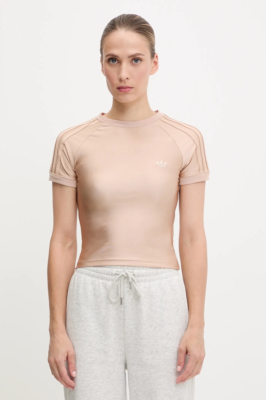 Μπλουζάκι adidas Originals 3-Stripe Spandex χρώμα: πορτοκαλί, JJ0909