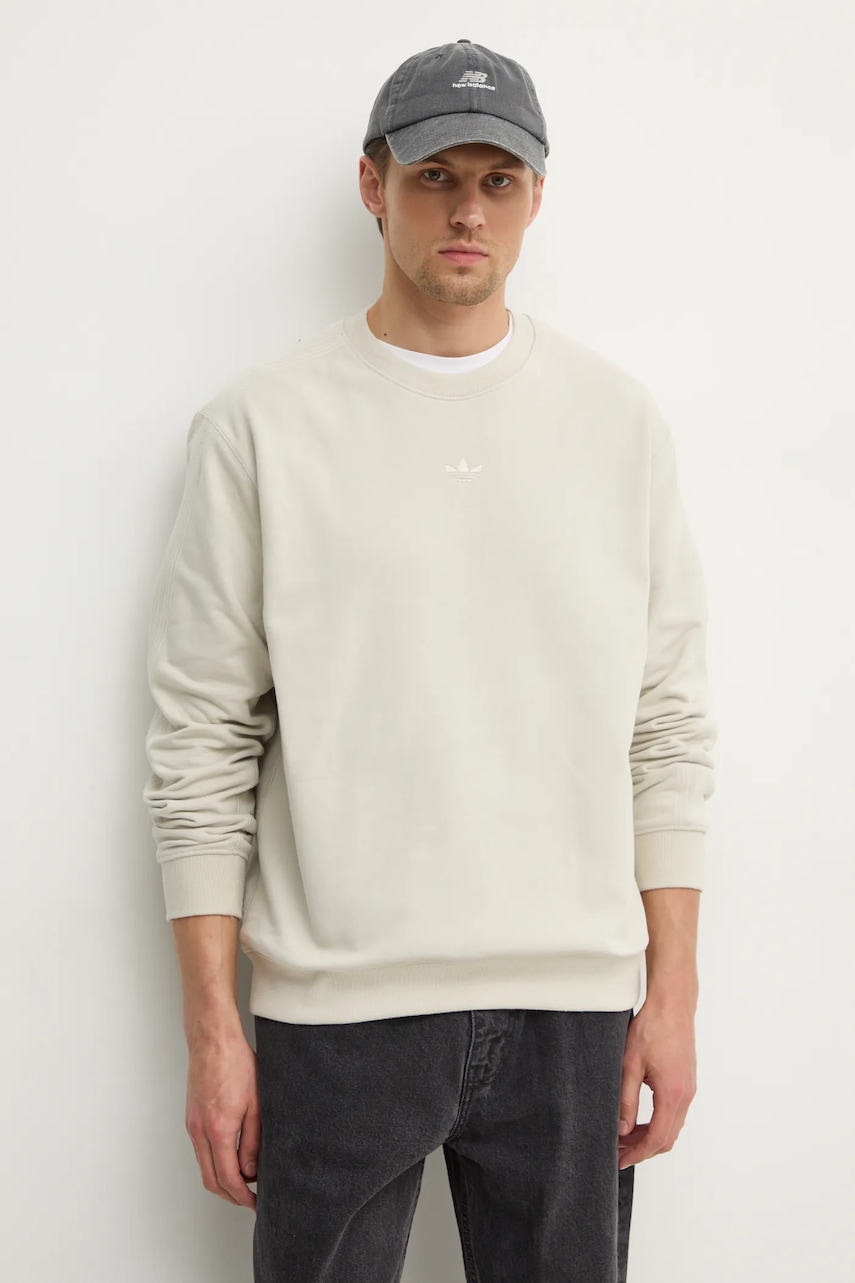 Βαμβακερή μπλούζα adidas Originals Essential χρώμα: μπεζ, JD3304