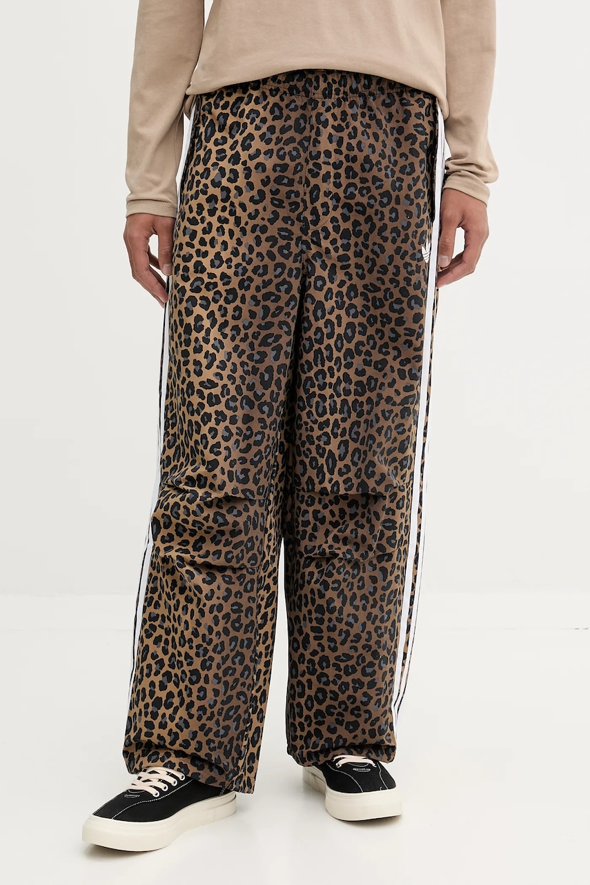 Παντελόνι φόρμας adidas Originals Leo ανδρικά, χρώμα: καφέ, JV7563