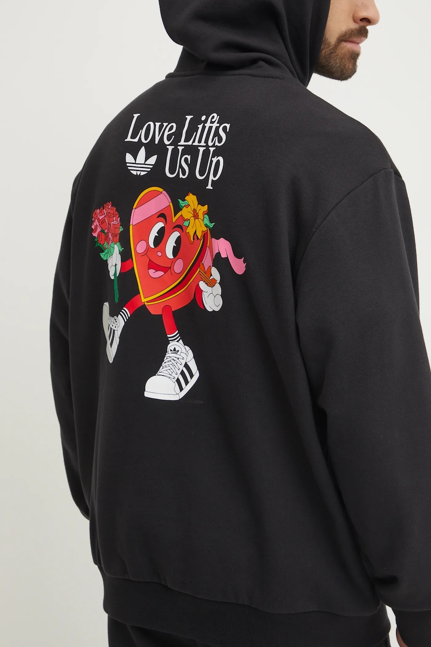 Μπλούζα adidas Originals MBN HOODIE χρώμα: μαύρο, με κουκούλα, JP0980