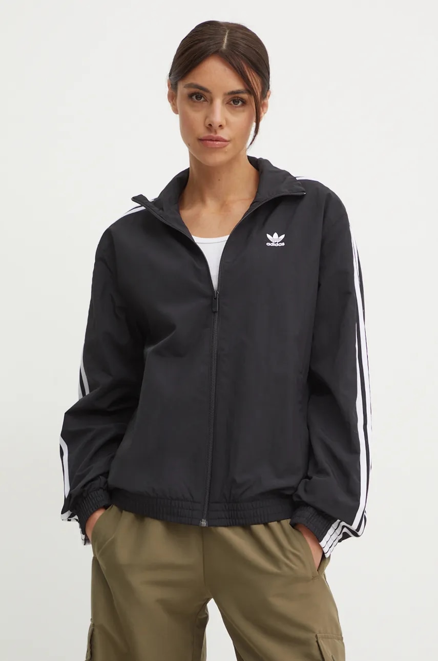 Μπουφάν adidas Originals Woven Tracktop χρώμα: μαύρο, JD5331
