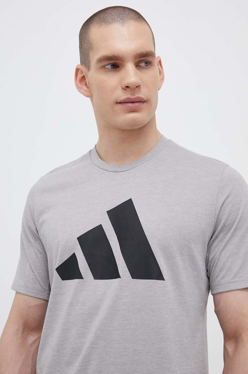 Μπλουζάκι προπόνησης adidas Performance Train Essentials Feelready Logo Train Essentials Feelready Logo χρώμα: γκρι IL3431 IB8276