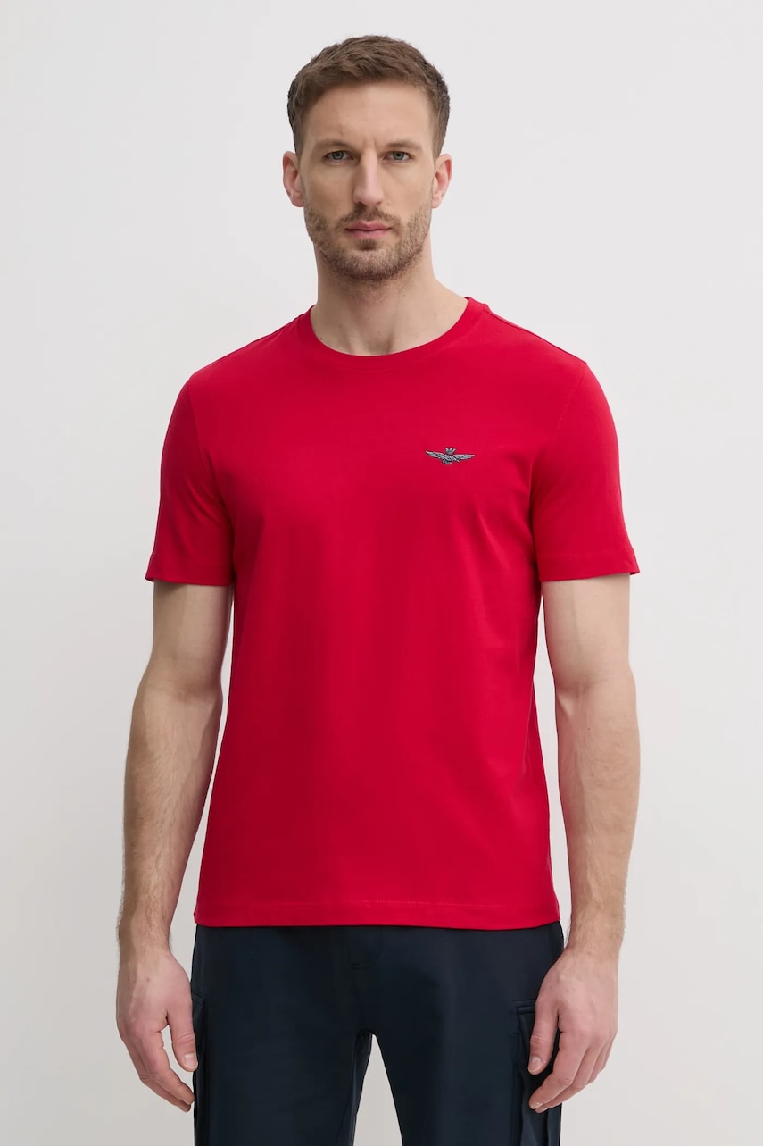 Βαμβακερό μπλουζάκι Aeronautica Militare ανδρικό, χρώμα: κόκκινο, TS2376J592