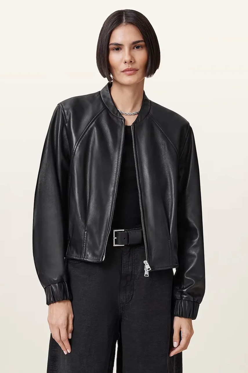 Δερμάτινο μπουφάν AllSaints MARTINA χρώμα: μαύρο, W008LD