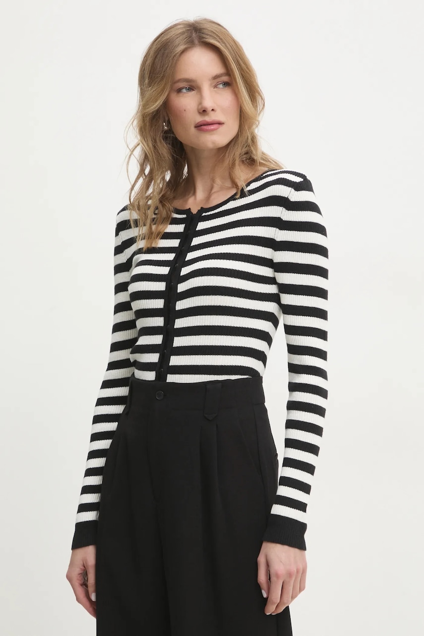 Πλεκτή ζακέτα Answear.LAB χρώμα: μαύρο