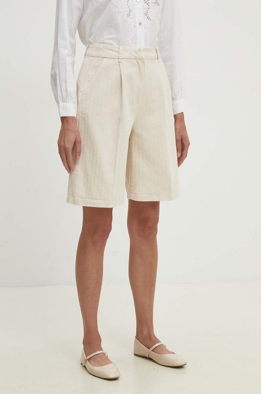 Βαμβακερό σορτσάκι Answear.LAB χρώμα: μπεζ