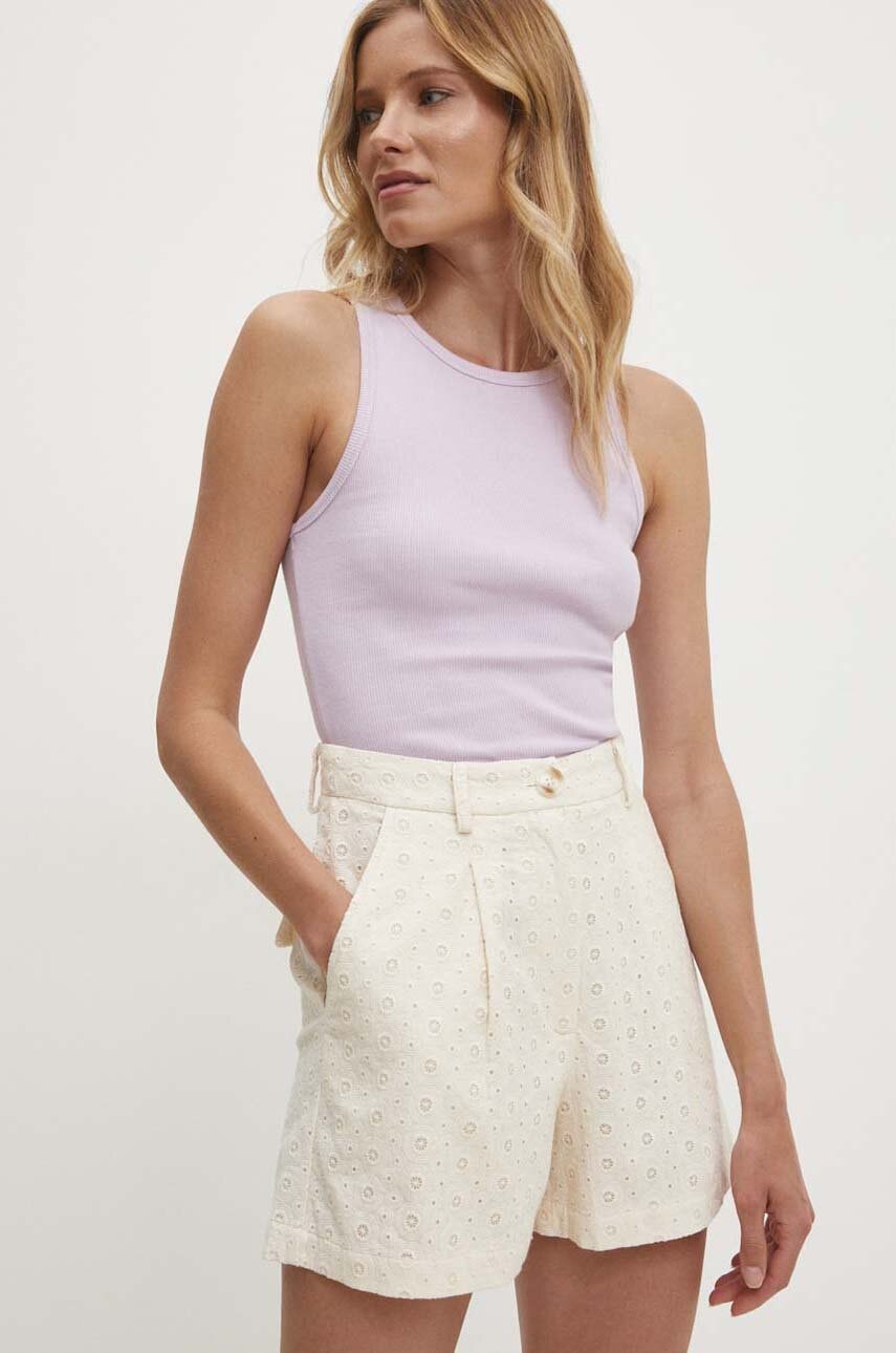 Βαμβακερό σορτσάκι Answear.LAB χρώμα: μπεζ