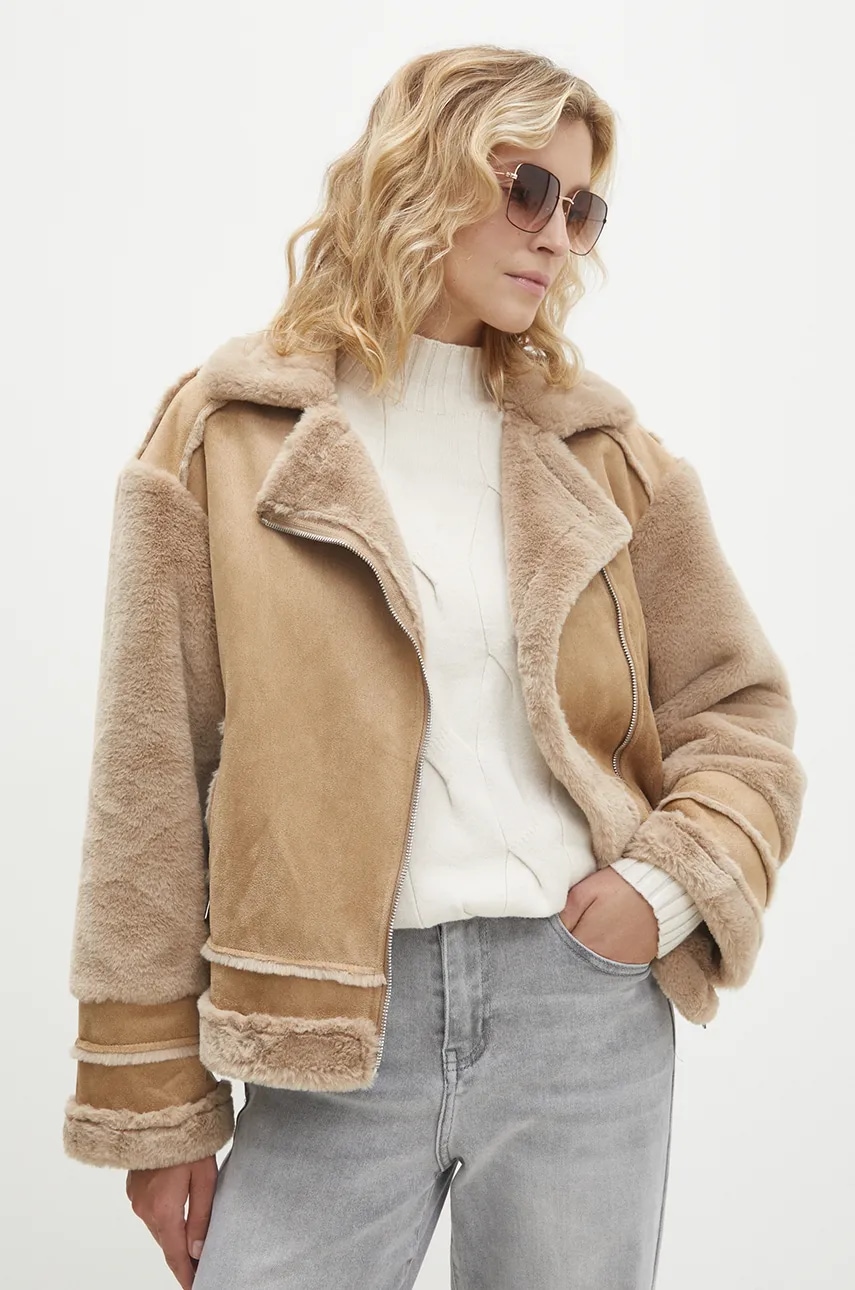 Μπουφάν Answear.LAB χρώμα: μπεζ