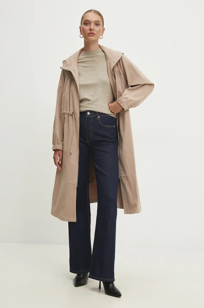 Μπουφάν Answear.LAB χρώμα: μπεζ