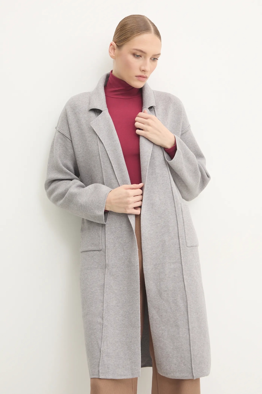 Πλεκτή ζακέτα Answear.LAB χρώμα: γκρι