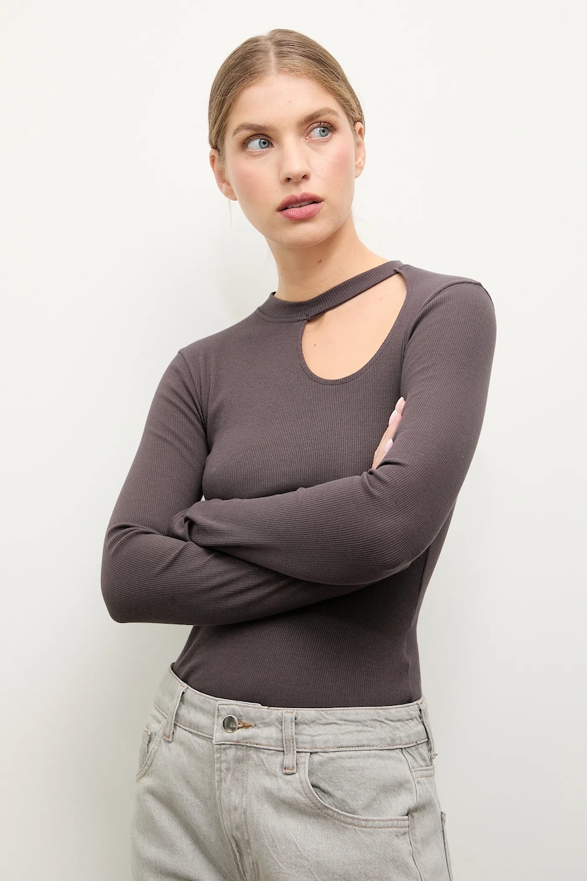 Μακρυμάνικο Answear.LAB χρώμα: καφέ