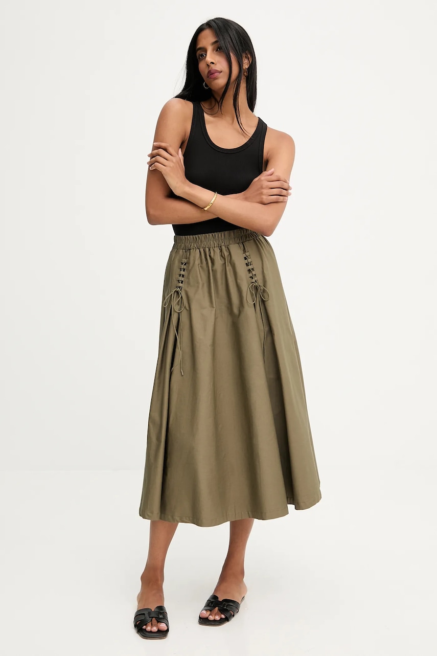 Βαμβακερή φούστα Answear.LAB χρώμα: πράσινο