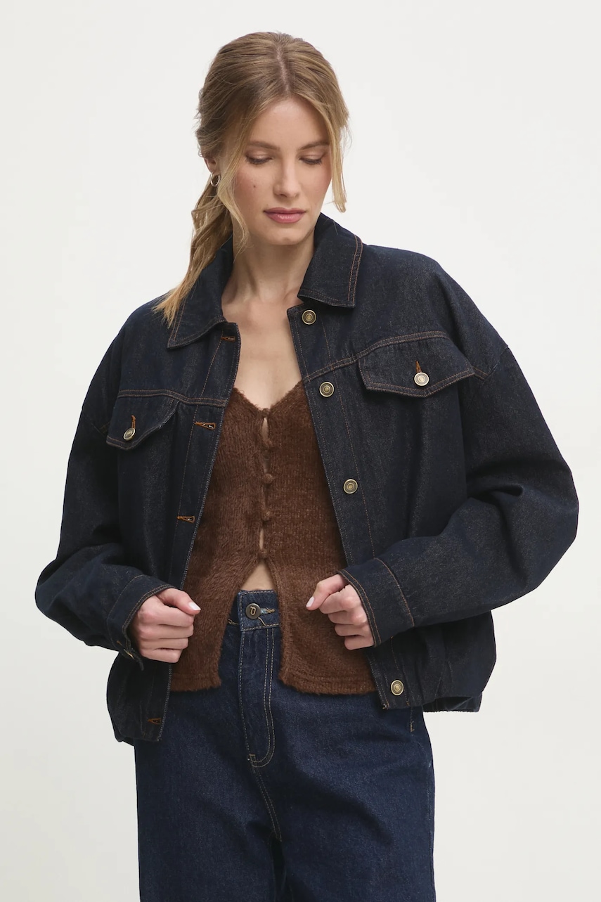 Τζιν μπουφάν Answear.LAB χρώμα: ναυτικό μπλε