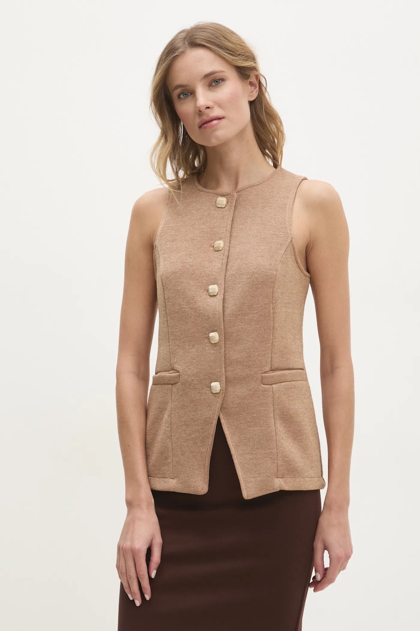 Γιλέκο Answear.LAB χρώμα: μπεζ