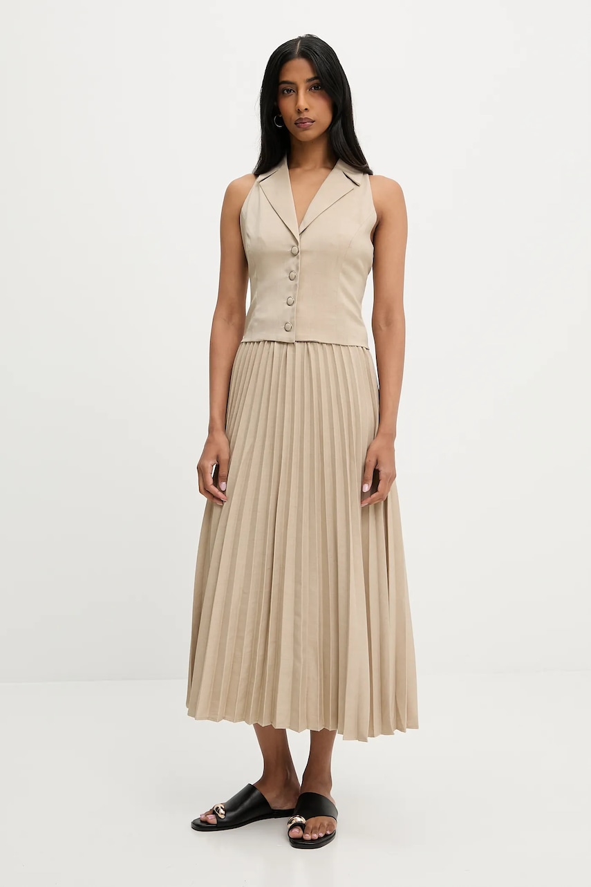 Γιλέκο και φούστα Answear Lab χρώμα: μπεζ