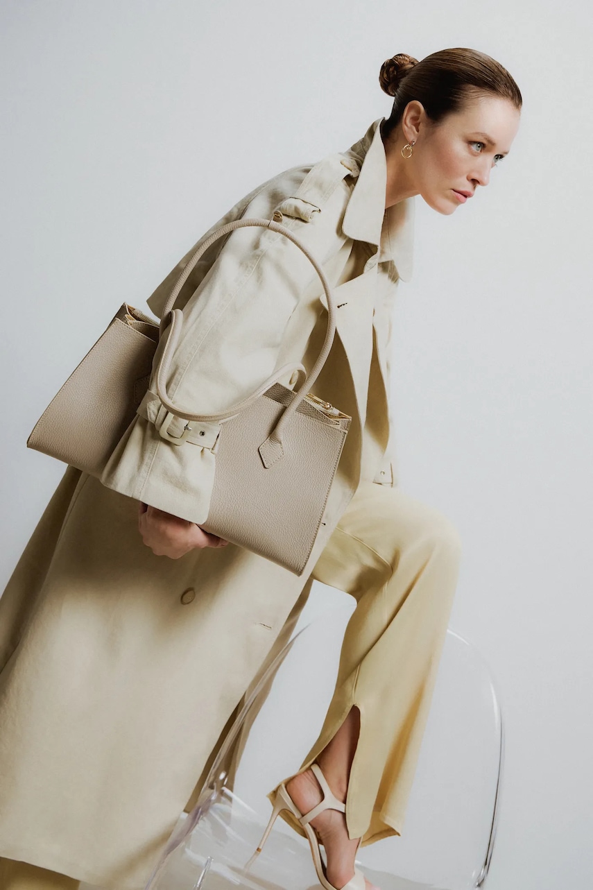 Δερμάτινη τσάντα Answear.LAB χρώμα: μπεζ