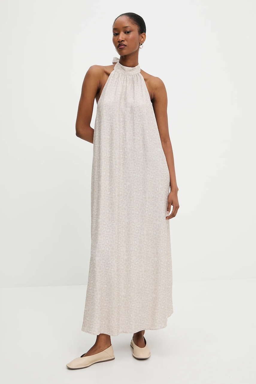 Φόρεμα με λινό Answear.LAB χρώμα: μπεζ