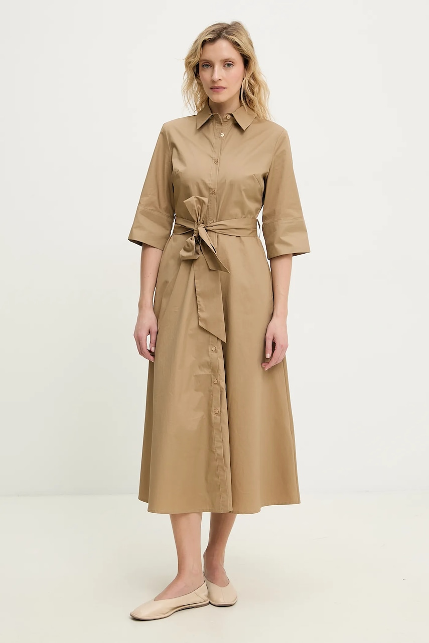 Βαμβακερό φόρεμα Answear.LAB χρώμα: μπεζ