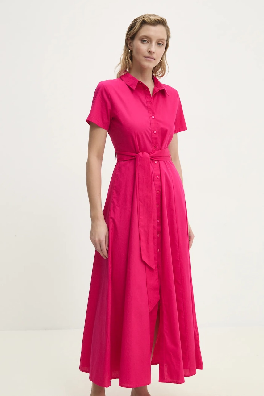 Βαμβακερό φόρεμα Answear.LAB χρώμα: ροζ