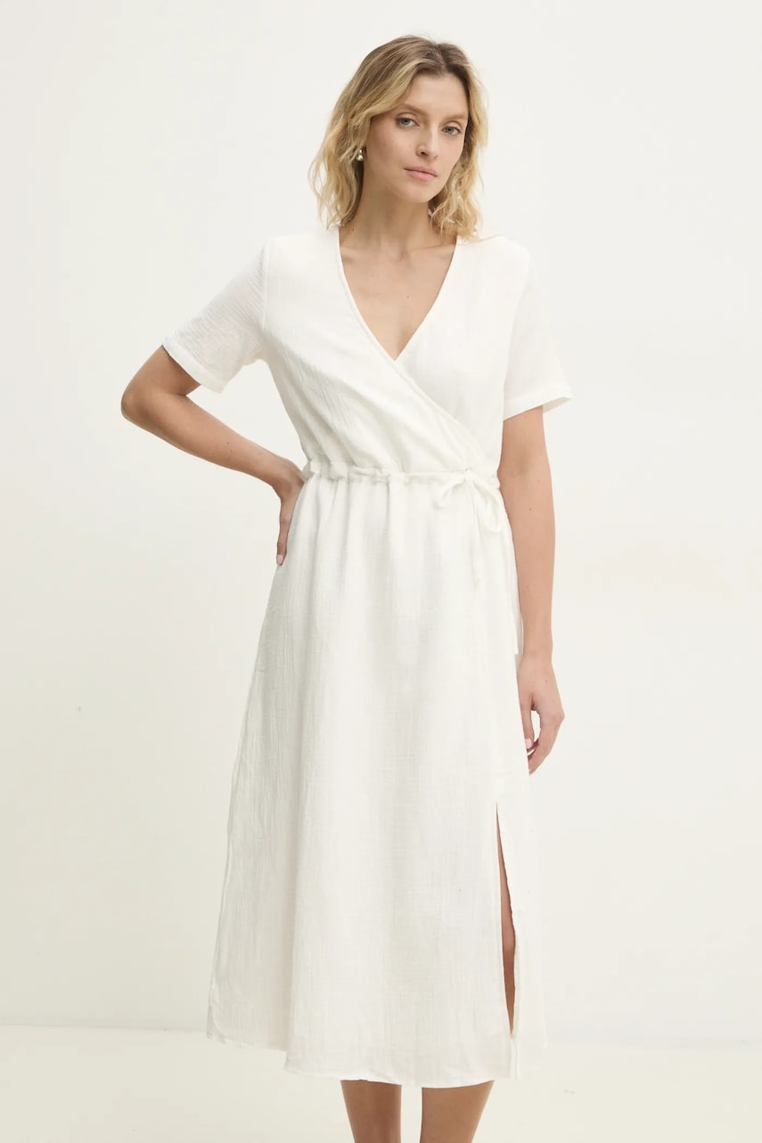 Βαμβακερό φόρεμα Answear.LAB χρώμα: άσπρο