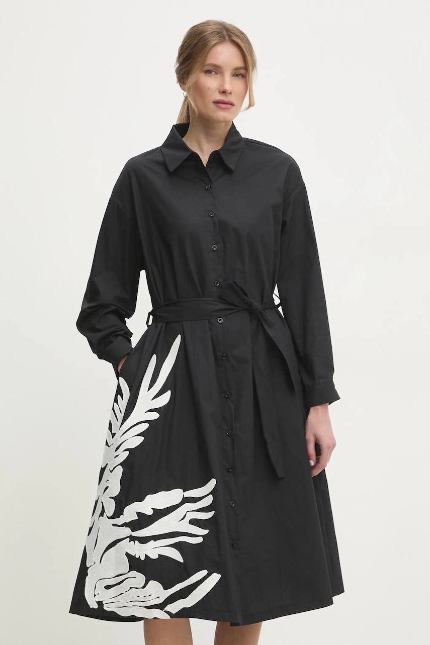 Βαμβακερό φόρεμα Answear.LAB χρώμα: μαύρο