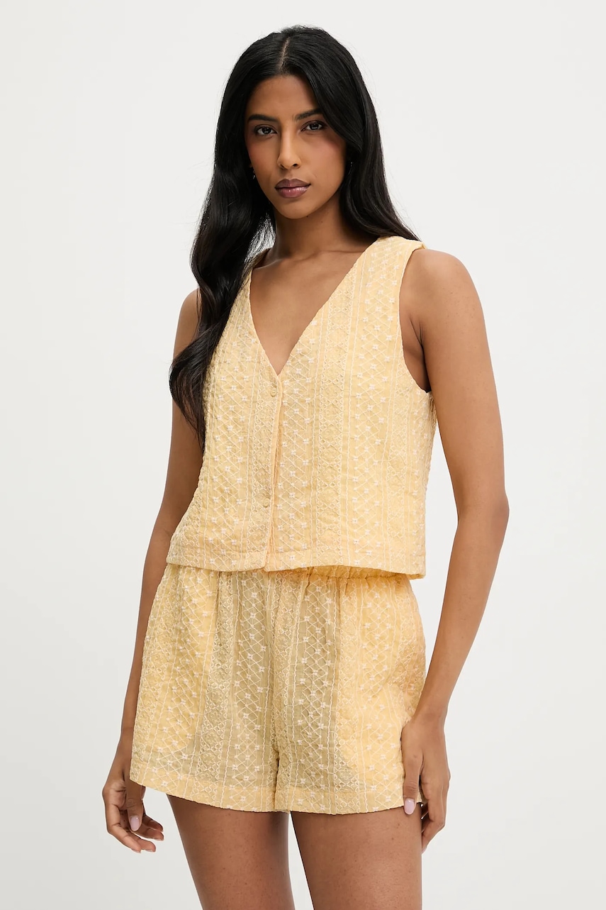 Γιλέκο και βερμούδα Answear.LAB χρώμα: κίτρινο