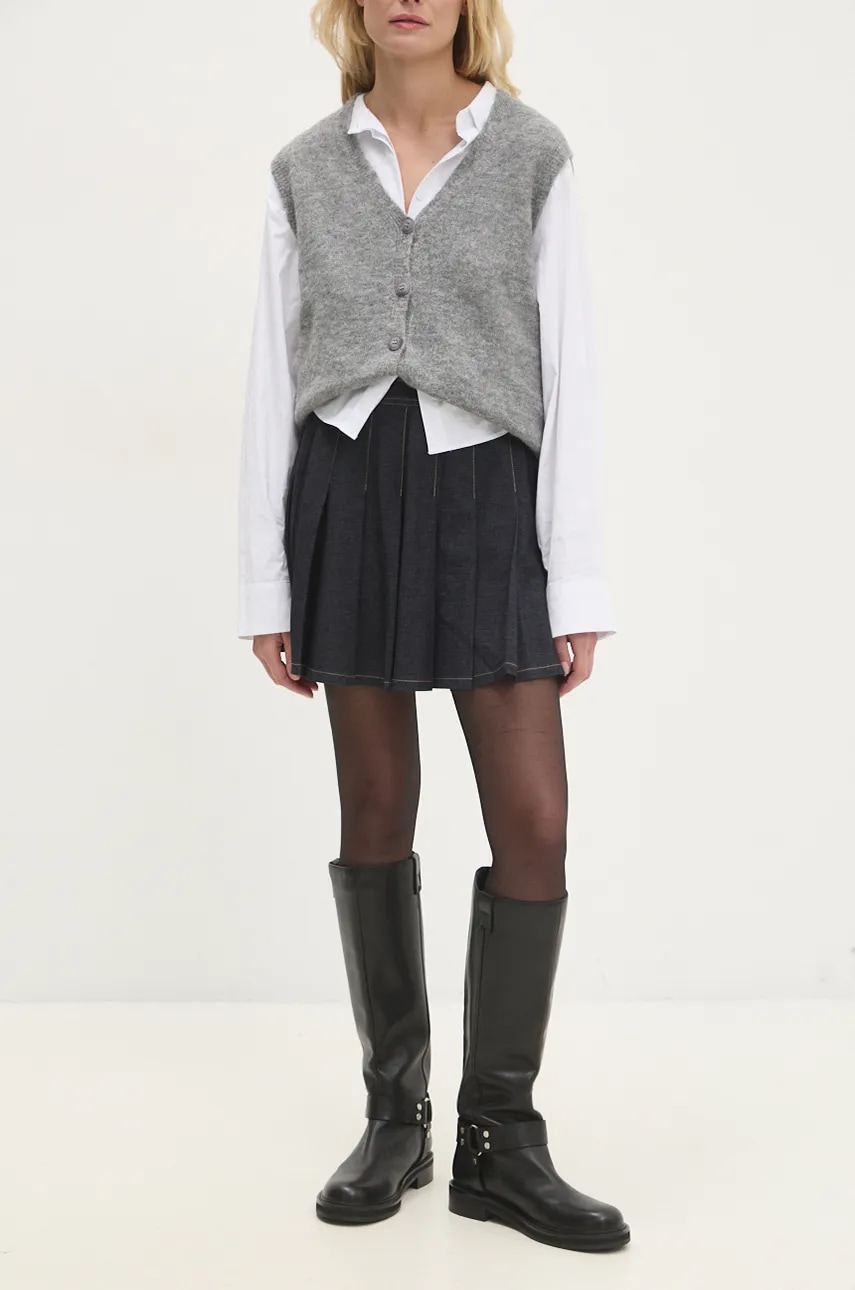 Τζιν φούστα Answear.LAB χρώμα: ναυτικό μπλε