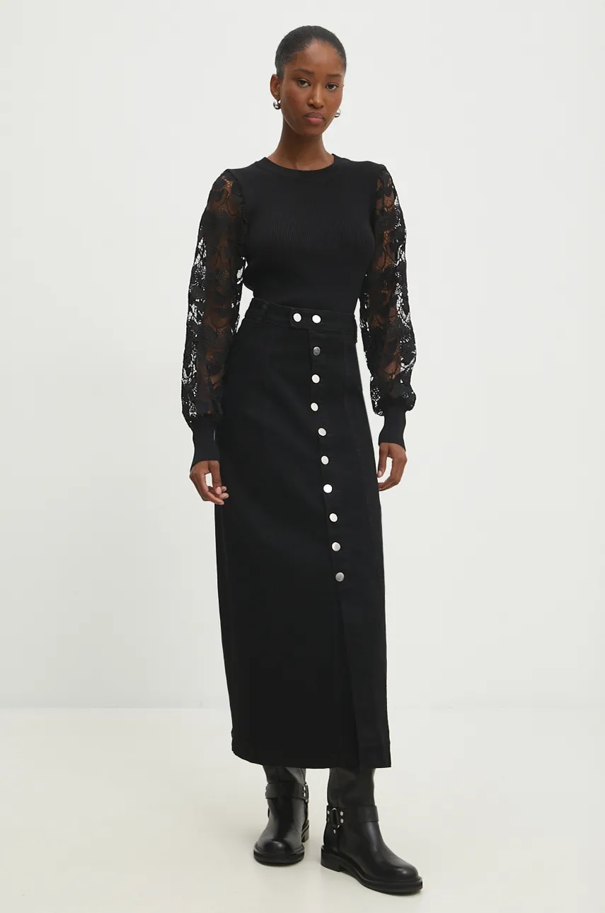 Τζιν φούστα Answear.LAB χρώμα: μαύρο