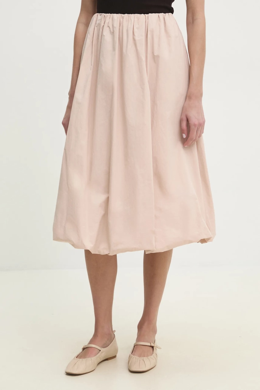 Βαμβακερή φούστα Answear.LAB χρώμα: μπεζ