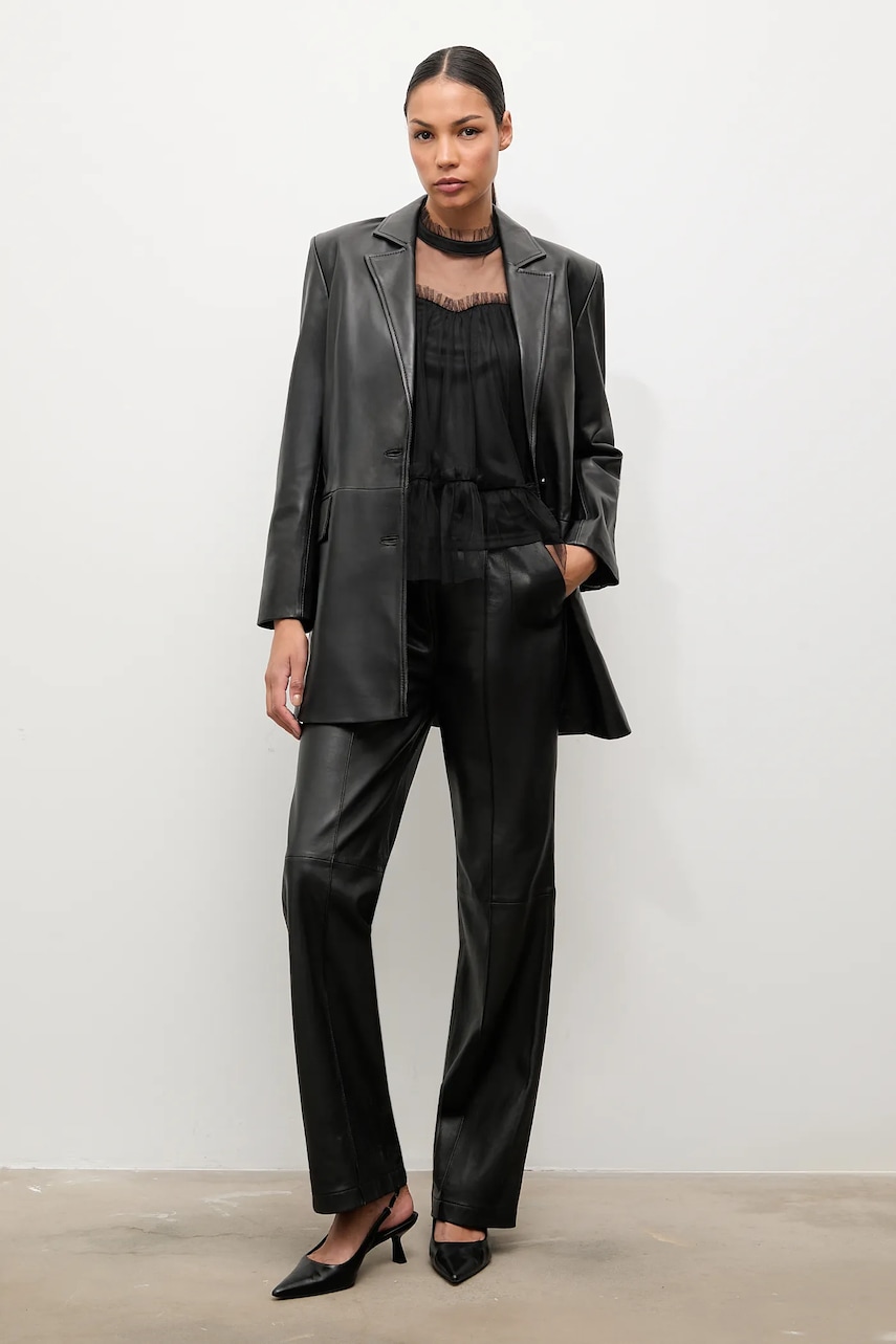 Δερμάτινο σακάκι Answear.LAB χρώμα: μαύρο